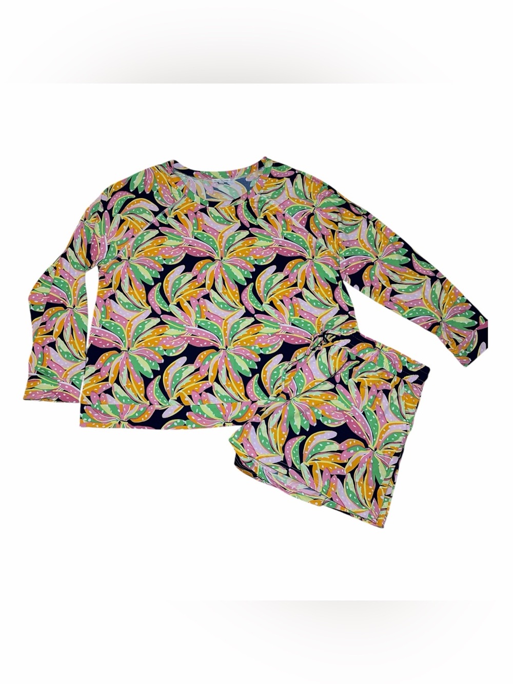 Mary Square Lux Size XL Going Bananas Tropical Cotton Blend Pajama Set